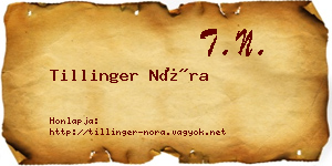 Tillinger Nóra névjegykártya