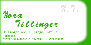 nora tillinger business card